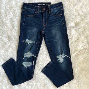 AEO NE(X)T LEVEL STRETCH JEGGING :: SIZE 6 :: MIDNIGHT DREAM DESTROY DARK BLUE